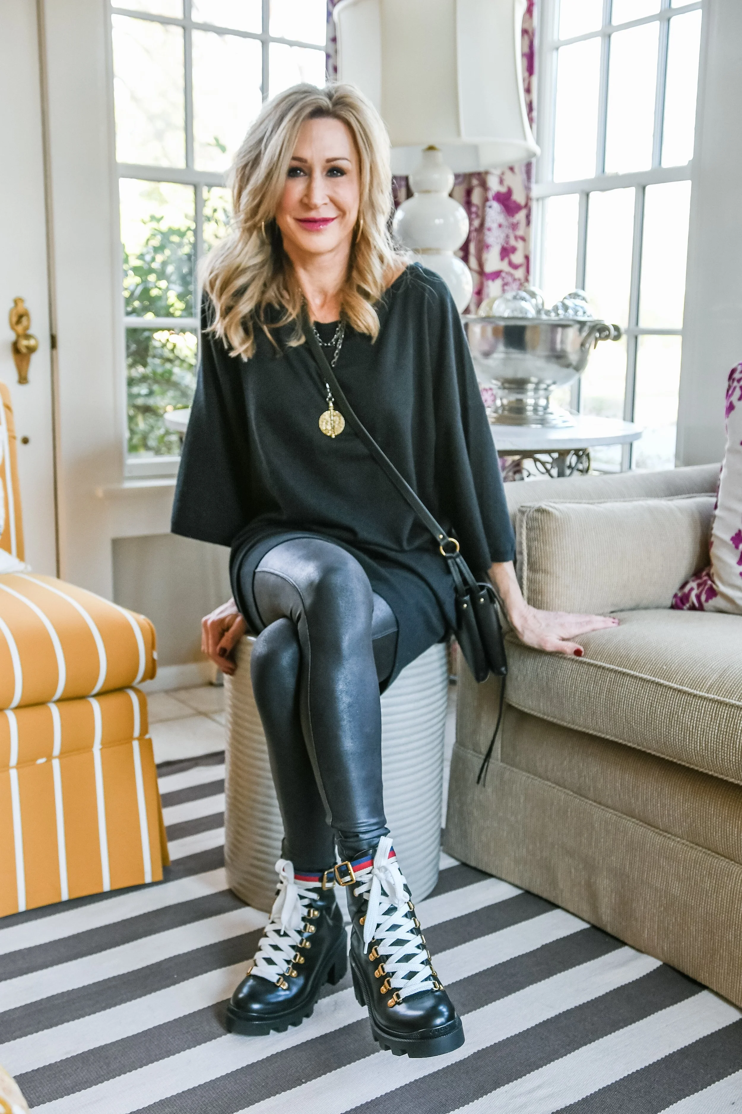 Sweater dress with combat cheap boots